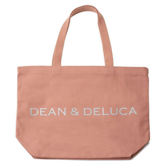 DEAN&DELUCA ディ ーン＆デルーカ トートバック ピンク・シルバー エコバッグ コットン レディース Lサイズ 大人気 男女 兼用 ギフト
