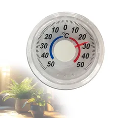 TVETE 壁掛け温度計 バイメタル温度計 透明屋外温度計 外気温度計 2色スケール 【-50℃~+50℃】 透明 屋内 屋外 アナログ 丸型 軽量 7.5cm 天気温度計 室内温度 サーモメーター 温度計 冷蔵庫用 家庭用 実験用