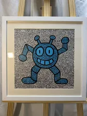Mr.Doodle  ミスタードゥードゥル Blue Robot  2019  シルクスクリーン版画 サイン付き 額済 レア イラス 現代アート 美術品 インテリア 飾りのサムネイル