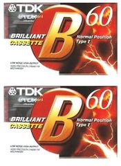 @TDK カセットテープ いい音設計　B　 60分 ２本セット　NORMAL POSITION　typeI B-60  タイ製