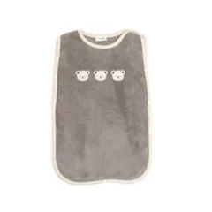 ☆ グレー ☆ ssize ☆ 【Aenak】くまボアスリーパー  冬用 スリーパー 赤ちゃん ベビースリーパー ベビー 寝冷え 防止 袖なし 袖無し ボア ふわふわ あたたかい あったかい スナップボタン ねんね ベビーカー おでかけ ナイトウェア