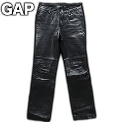 00s OLD GAP レザーパンツ ブーツカット フレア レディース 1サイズ/約66cm オールドギャップ 革パン バイカー ロック 00年代 シューカット