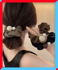 新品 シュシュ レディース ヘアゴム パール 髪飾り ヘアアクセ 人気 まとめ髪 女子会 【送料無料】