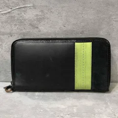 Y-3 型押し レザー切替長財布 ジップ ブラック ワイスリー 