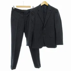 PAUL SMITH COLLECTION スーツ フォーマル セットアップ 上下 2点セット テーラードジャケット パンツ スラックス シングル 2B 背抜き サイドベンツ ストライプ デルフィノ地 S 紺 ネイビー /UO 1018 IBO55