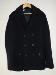 【USED/B】TOMMYHILFIGERトミーヒルフィガー■メンズPコート■ネイビー■サイズタグ欠損