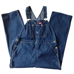 ■古着 Dickies ディッキーズ 濃紺デニムオーバーオール/サロペット/古着/W44L32【A1517】