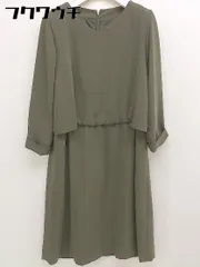 ◇ Simplicite シンプリシテェ 七分袖 膝丈 ワンピース カーキ レディース  【1109250000729】