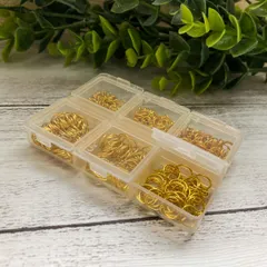 ケース付きマルカン500個セット ゴールド/金 4mm 5mm 6mm 7mm 8mm 線径約0.7mm 基礎パーツ 副資材 ハッピークラフト/HAPPYCRAFTのサムネイル
