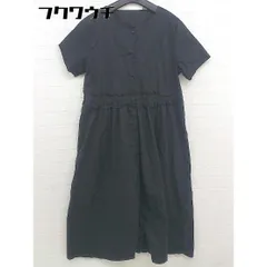 ◇ merlot メルロー 半袖 膝下丈 ワンピース サイズF ブラック レディース  【中古】 【1110130007868】