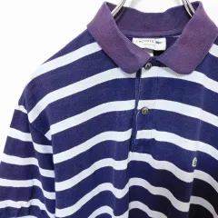 ラコステ LACOSTE ヴィンテージ ボーダー ポロシャツ リネン混 885000ss