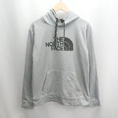 ◇ ⊆ THE NORTH FACE ザ ノース フェイス ロゴプリント 長袖 パーカ サイズM グレー メンズ E  【1502180027628】