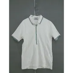 ◇ ◎ NICOLE CLUB FOR MEN 総柄 ボタンダウン BD 半袖 ポロシャツ サイズ 46 ホワイト メンズ  【中古】 【1204200001631】のサムネイル