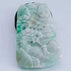 無処理 ミャンマー 天然 A貨 本翡翠 ペンダント ネックレス サイズ66*39*13mm