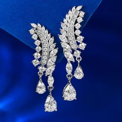 スワロフスキー SWAROVSKI バロン ピアス ロング リーフ 美品 - メルカリ