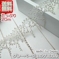 業務用6cm幅グレーベージュのケミカルレース(20m)