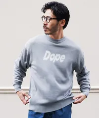 新品 未使用 JIGGYS SHOP(ジギーズショップ)ロゴジャガードニットクルーネックセーター 217848 グレーのサムネイル