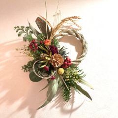 ドライフラワー リース しめ飾り⭐︎お正月 しめ縄