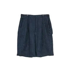 STUSSY ステューシー VOLUME PLEATED STRIPE SHORT ボリューム プリーツ ストライプ ショーツ ネイビー ショート ハーフ パンツ ボトムス サイズ36インチ augk