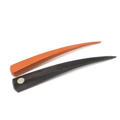 【２本セット】HERMES かんざし　簪　ブラック　ウッド　ロゴ 2本セット】HERMES かんざし 簪 ブラック ウッド ロゴ