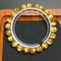 高級 EU製 ★極!極満針ルチルクォーツ★猫目 ブレスレット パワーストーン 天然石B 金運 お守り ギフト 8.8-9.3mm ZZ1139