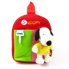 ピーナッツ リュックサック デイパック スヌーピー キャラクター 鞄 カバン ベビー キッズ 女の子用 レッド PEANUTS 【中古】