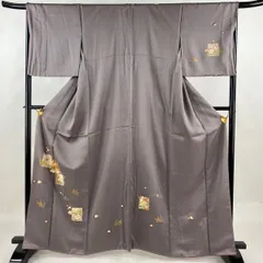 平和屋着物□訪問着 飛鶴草花文 暈し染め 金彩 正絹 逸品 未使用