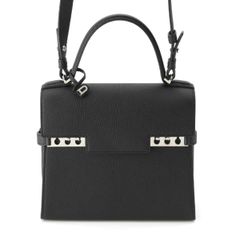 デルヴォー タンペートPM クリスピーカーフ 2WAY ショルダー ハンドバッグ AA0612 AMF0 99ZPA ブラック【中古】