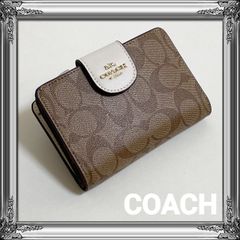 COACH 二つ折り財布 エンボス加工 スモールウォレット ブラック C7353