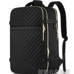 トラベルバックパック メンズ リュックサック 軽い 旅行用品 旅行グッズ フライト承認済み機内持ち込みバックパック Lサイズ 40L スーツケースバックパック 防水 荷物バッグ ウィークエンダー デイパック 17インチ ノートパソコン フィット ブラック