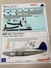 DRAWデカール #72-C46-2 エヴァーツ エアカーゴ C-46 1/72 スケールデカール
