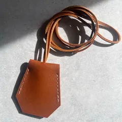 本革　手縫い　クロシェット　キーケース　革平ひも　ブラウン　ヌメ革