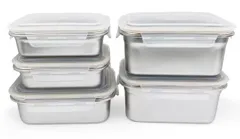 【5個セット】Neoflam ステンレスフードストレージ 5個セット ステンレス製 食品保存 軽量 食器洗浄機 冷凍庫