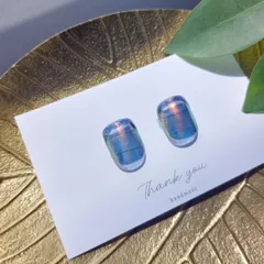 No.23　 フットネイルチップ　ジェルネイルチップ　ペディキュア　現品　新品　ハンドメイド　オーロラパウダー　ブルー　青　フラッシュ　フレンチ