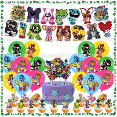 ポピープレイタイム4 誕生日 飾り バルーン デコレーション パーティー グッズ ハッピーバースデー 風船 スマイリングクリッターズ バースデー セット  記念日 ガーランド グッズ イベント 風船 ドーイザドーマン ヤーナビー ドーイ ピアノサウルス PE