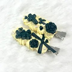 【No.111】前髪クリップ ホイップデコ 黄色