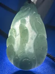 美品 天然翡翠ヒスイA商品 悟道蓮花 ネックレス 4410-1/2