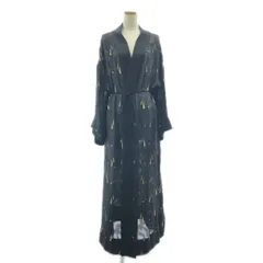 【美品】  Mame Kurogouchi / マメクロゴウチ | シルク ジャガード ロングガウン | 1 | ブラック・ゴールド | レディース