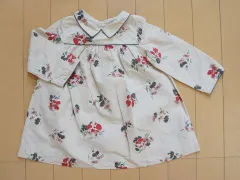 ボンポワン ボンポアン bonpoint アウトレット 子供服 女の子 18M 約 80cm 85cm ベビー服 長袖 ワンピース リバティ 小花柄 ベージュ 春 夏 ★2 ガールズ キッズ ベビー 【中古】 ユーズド 子ども服 こども