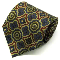 ダンヒル ブランド ネクタイ 総柄 小紋柄 花柄 幾何学模様 シルク イタリア製 PO  メンズ ネイビー Dunhill 【中古】