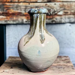 ♢中国陶磁 明時代末 胴継ぎ 壺 清時代花台 古玩 古美術品 朝鮮