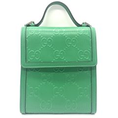 グッチ ショルダーバッグ レディース GGエンボス ハンドバッグ グリーン 625782 GUCCI 中古