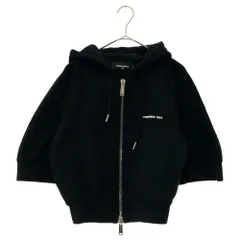 DSQUARED2 (ディースクエアード) ジップアップ 半袖 スウェット パーカー レディース ブラック S72HG0044のサムネイル