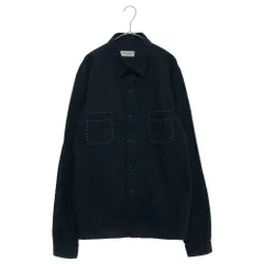 SAINT LAURENT PARIS (サンローランパリ) 19SS Studded Pocket Detail Shirt 579546 YS881 スタッズ付き長袖シャツ ブラックのサムネイル