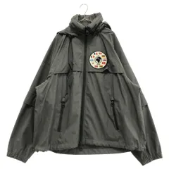 LOUIS VUITTON (ルイヴィトン) 19AW ウィズフラッグパッチポリフーデットウインドブレーカージャケット 袖アジャストバックロゴジップアップパーカー チャコールグレー HHB99Wのサムネイル