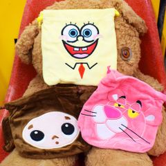 【巾着】スポンジボブ チェブラーシカ ピンクパンサー 巾着 ポーチ 袋 アメリカン雑貨 ガレージ アメコミ
