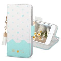 iPhone SE2 케이스 2세대 3세대 iPhone se3 케이스 iPhone8 케이스 iPhone7 케이스 아이폰 se2 아이폰 8 케이스 매력적인 태셀 스트랩 첨부 스마트폰 케이스 수첩형 귀여운 TPU 스탠드 기능 0