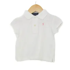ラルフローレン ポロシャツ トップス 半袖 コットン ベビー 女の子用 80サイズ ホワイト RALPH LAUREN 【中古】