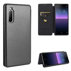 Pelanty Xperia 10 II ケース 手帳型 炭素繊維調 Sony Xperia 10 II 携帯カバー SO-41A / SOV43 背面ケース 軽量 薄型 財布型 カード収納 ソニー エクスペリア10II so41a スマホケース