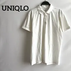 UNIQLOユニクロ白ホワイト半袖シャツ無地襟付きシンプルLメンズ